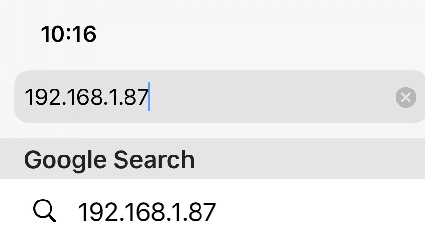 IP address in Web Browser